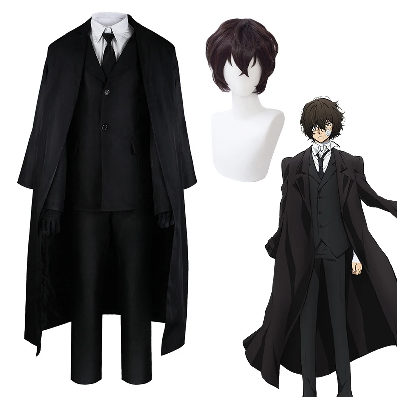 Dazai Osamu Cosplay Bungo Stray Dogs Cosplay Costume Dazai Osamu Black Trench Coat Wig Uniform Suit Halloween Christmas Clothes
Dazai Osamu Cosplay Bungo Stray Dogs Cosplay Costume Dazai Osamu Black Trench Coat Wig Uniform Suit Halloween Christmas Clothes