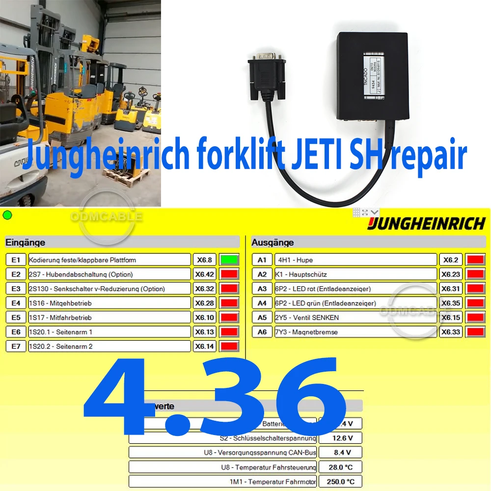 Диагностическое программное обеспечение диагностический комплект Jungheinrich Judit JUDIT 4 4,36, Автопогрузчик Judit ET SH, сканирующее устройство
Диагностическое программное обеспечение диагностический комплект Jungheinrich Judit JUDIT 4 4,36, Автопогрузчик Judit ET SH, сканирующее устройство