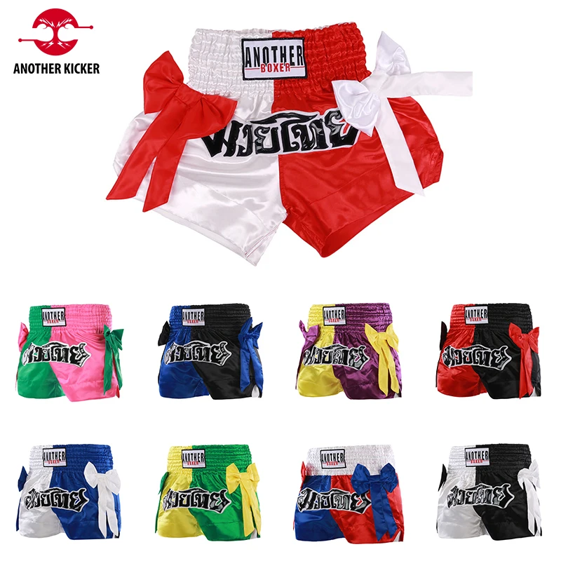 Boxing Shorts Womens Mens Kids Bow Ribbons Muay Thai Shorts 2022 New Sanda Grappling Kickboxing Training Fight Wear MMA Clothing
Boxing Shorts Womens Mens Kids Bow Ribbons Muay Thai Shorts 2022 New Sanda Grappling Kickboxing Training Fight Wear MMA Clothing