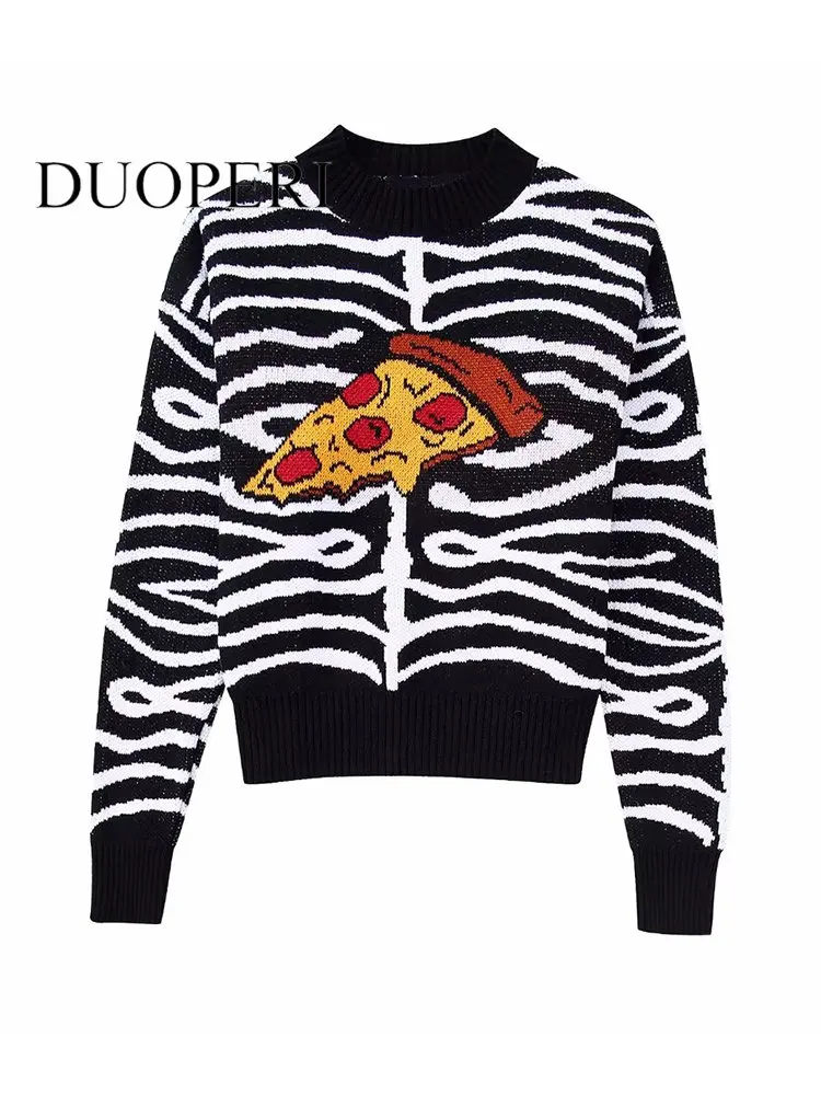 DUOPERI Women Fashion Jacquard Printed Knitted Pullover Sweater Vintage O-Neck Long Sleeves Female Chic Lady Tops
DUOPERI Women Fashion Jacquard Printed Knitted Pullover Sweater Vintage O-Neck Long Sleeves Female Chic Lady Tops