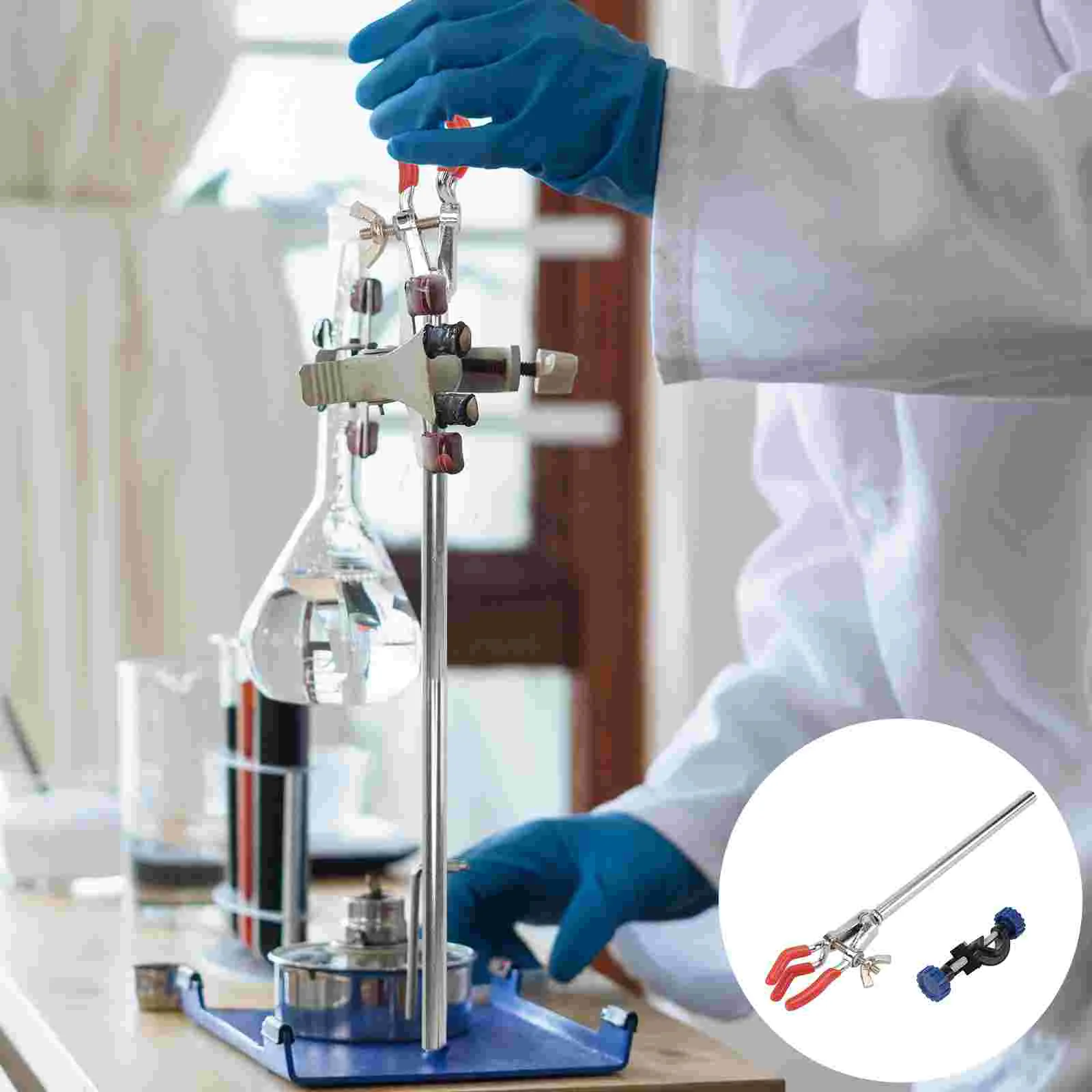 Laboratory Retort Stand Three-jaw Clamp Adjustable Hand Grip Experiment Equipment
Laboratory Retort Stand Three-jaw Clamp Adjustable Hand Grip Experiment Equipment