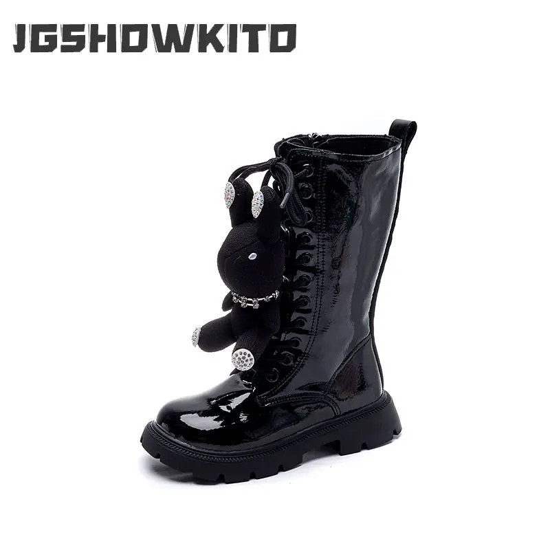 Winter 2022 New Baby Girls Long Boots PU Glossy Kids Fashion Versatile Casual Cute Doll Rabbit Black Narrow Band Knight Boots 
Winter 2022 New Baby Girls Long Boots PU Glossy Kids Fashion Versatile Casual Cute Doll Rabbit Black Narrow Band Knight Boots