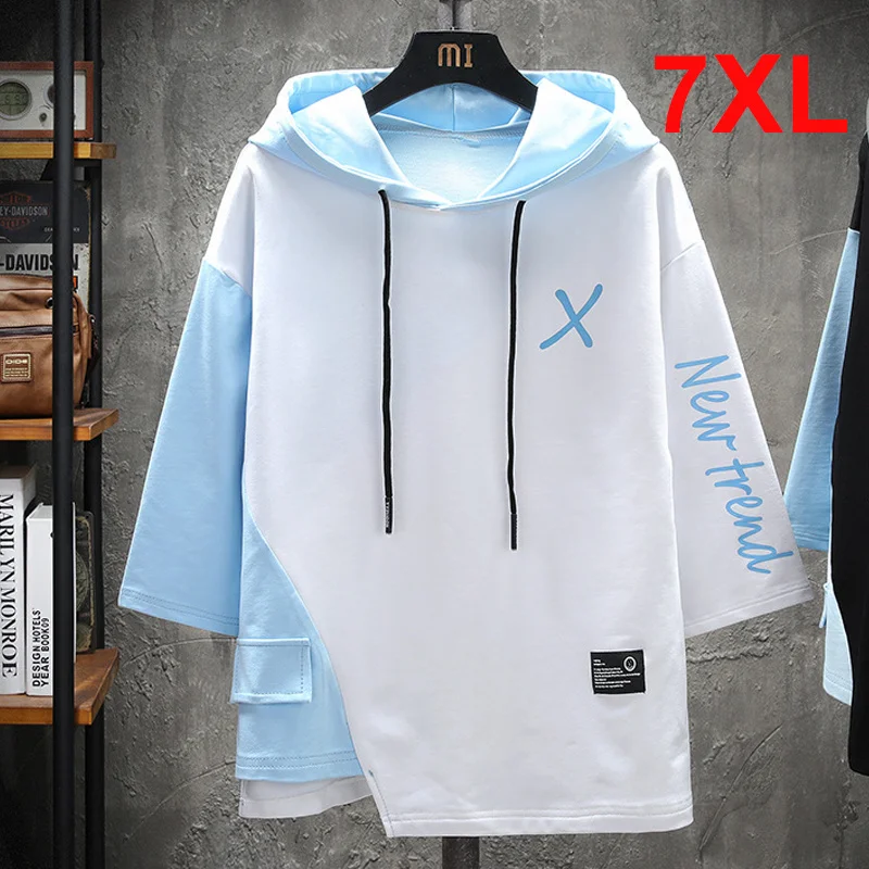 Mens Hooded T-shirt 2022 Summer Tshirt Cotton Fashion Patchwork T Shirt Three Quarter Sleeve Tops Tees Male 7XL Big Size Clothes
Mens Hooded T-shirt 2022 Summer Tshirt Cotton Fashion Patchwork T Shirt Three Quarter Sleeve Tops Tees Male 7XL Big Size Clothes