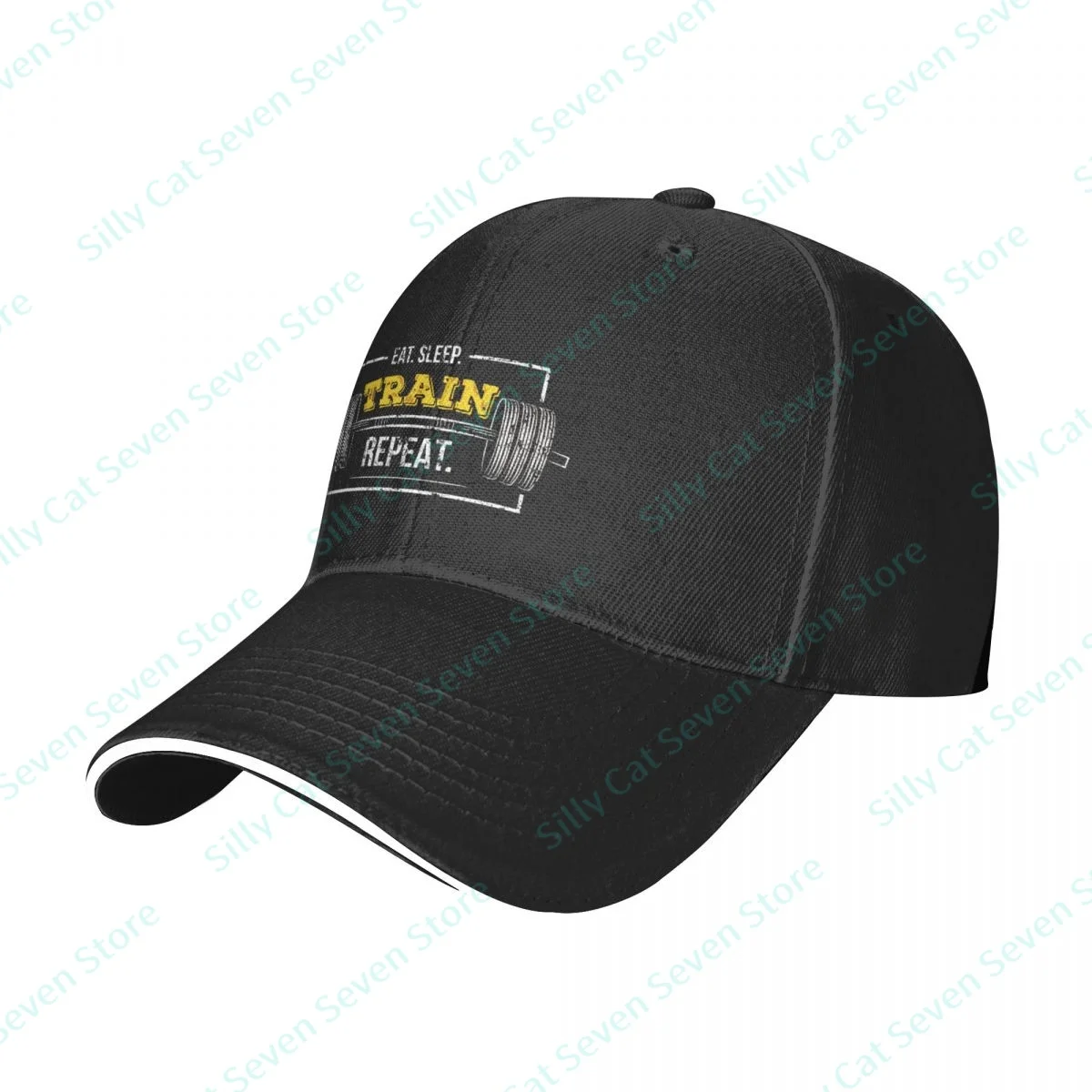 

Cool EAT. SLEEP. TRAIN REPEAT Unisex Hat Adult Adjustable Baseball Cap Women Men Sun Protection Adult Dad Hat Men Women Hip Hop