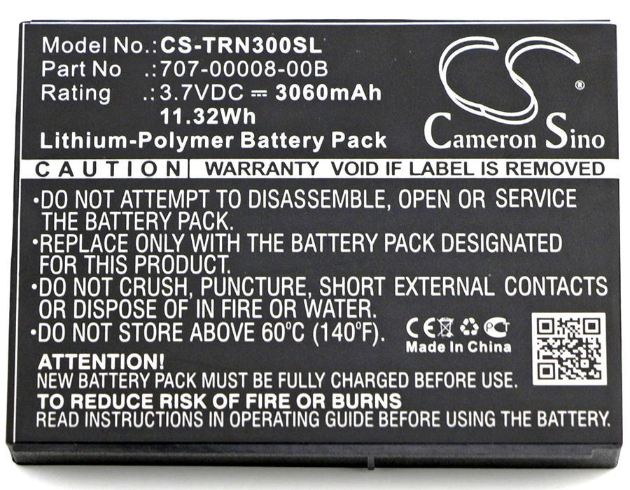 Cameron Sino 3060mA Battery for Trimble 96410-00,Juno 3,Juno 3A,Juno 3B 707-00008-00A,707-00008-00B,85713-00
Cameron Sino 3060mA Battery for Trimble 96410-00,Juno 3,Juno 3A,Juno 3B 707-00008-00A,707-00008-00B,85713-00