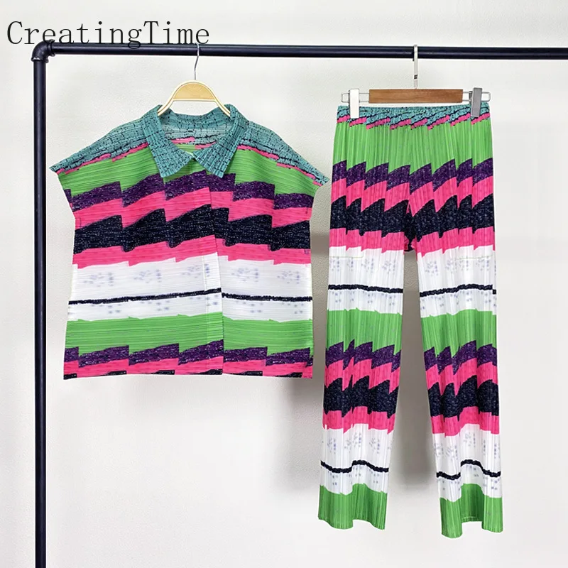 Creatingtime 2022 New Summer Women's Loose Fashion Two Piece Casual Print Single Button Top and Drape Straight Pants Set LH360
Creatingtime 2022 New Summer Women's Loose Fashion Two Piece Casual Print Single Button Top and Drape Straight Pants Set LH360
