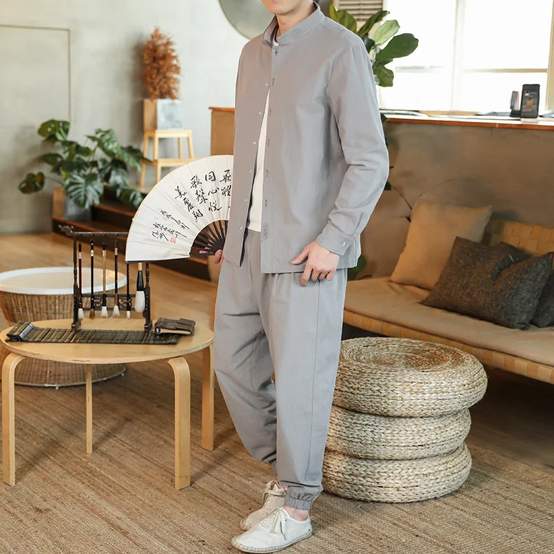 (Shirt + Trousers) 2023 Autumn Plain Color Men Shirt with Pants Man Cotton Shirts Long Sleeve 's Casual Streetwear XXXXXL
(Shirt + Trousers) 2023 Autumn Plain Color Men Shirt with Pants Man Cotton Shirts Long Sleeve 's Casual Streetwear XXXXXL