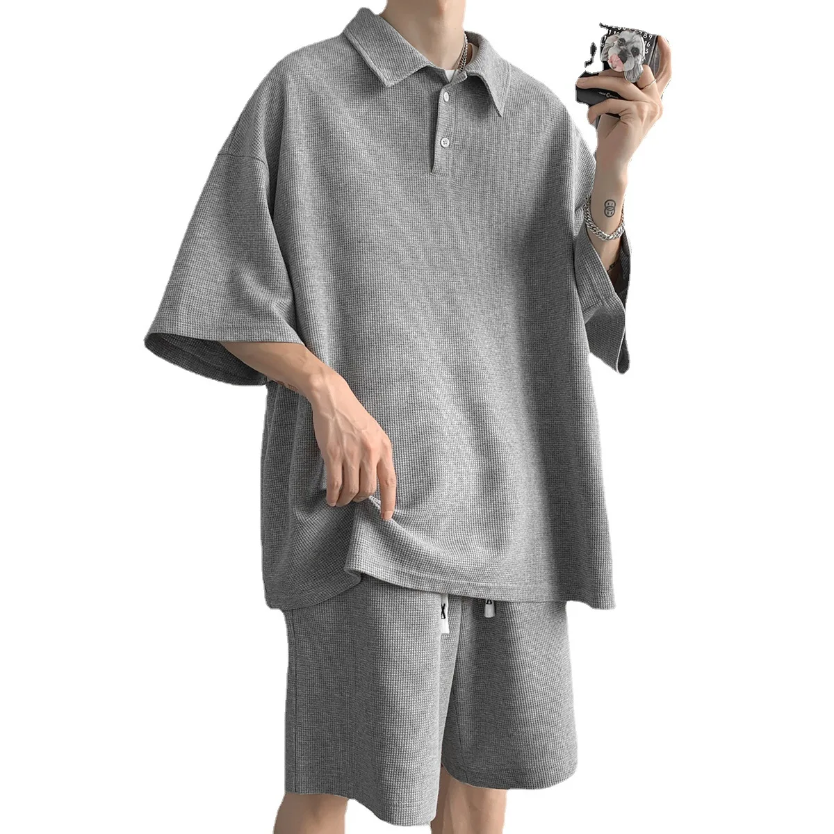 Sports Suit Men's T-shirt Trend Korean Short Sleeved Men's Summer Fashion Brand Hong Kong Style Shorts Two-piece Suit
Sports Suit Men's T-shirt Trend Korean Short Sleeved Men's Summer Fashion Brand Hong Kong Style Shorts Two-piece Suit