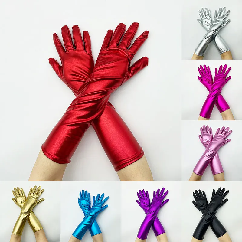 Gold Silver Wet Look Fake Leather Metallic Gloves Evening Party Performance Mittens Women Sexy Elbow Length Long Latex Gloves
Gold Silver Wet Look Fake Leather Metallic Gloves Evening Party Performance Mittens Women Sexy Elbow Length Long Latex Gloves