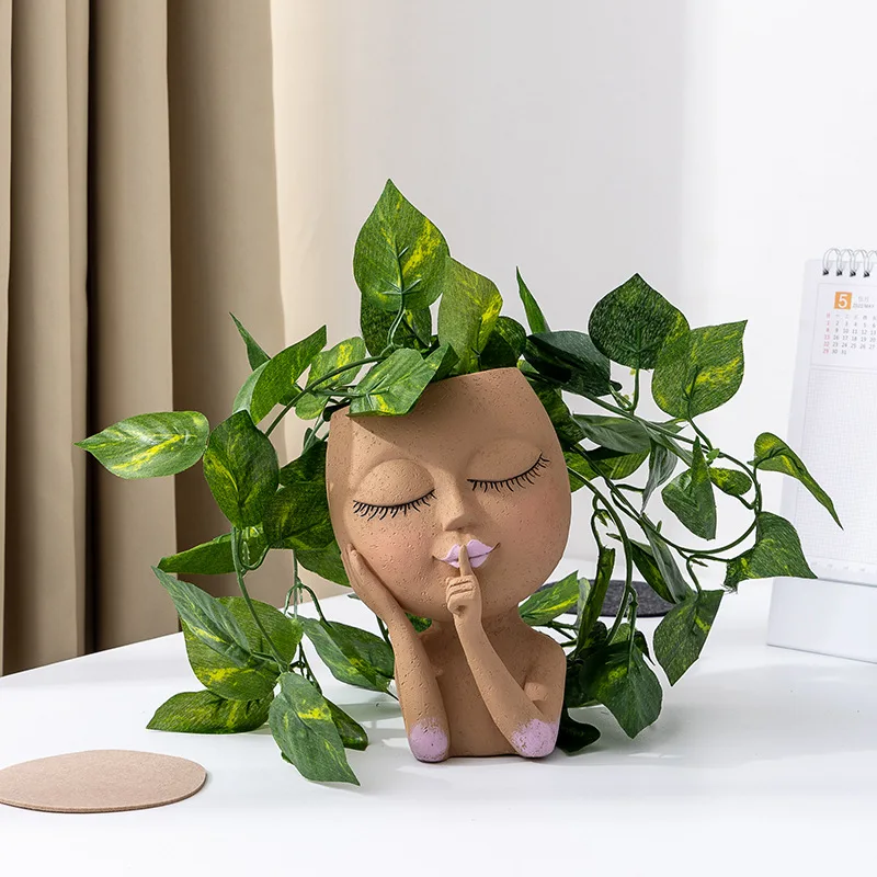 Face Head Planter Succulent Plant Flower Pot Resin Container With Drain Holes Flowerpot Figure Garden Decor Tabletop Ornament
Face Head Planter Succulent Plant Flower Pot Resin Container With Drain Holes Flowerpot Figure Garden Decor Tabletop Ornament