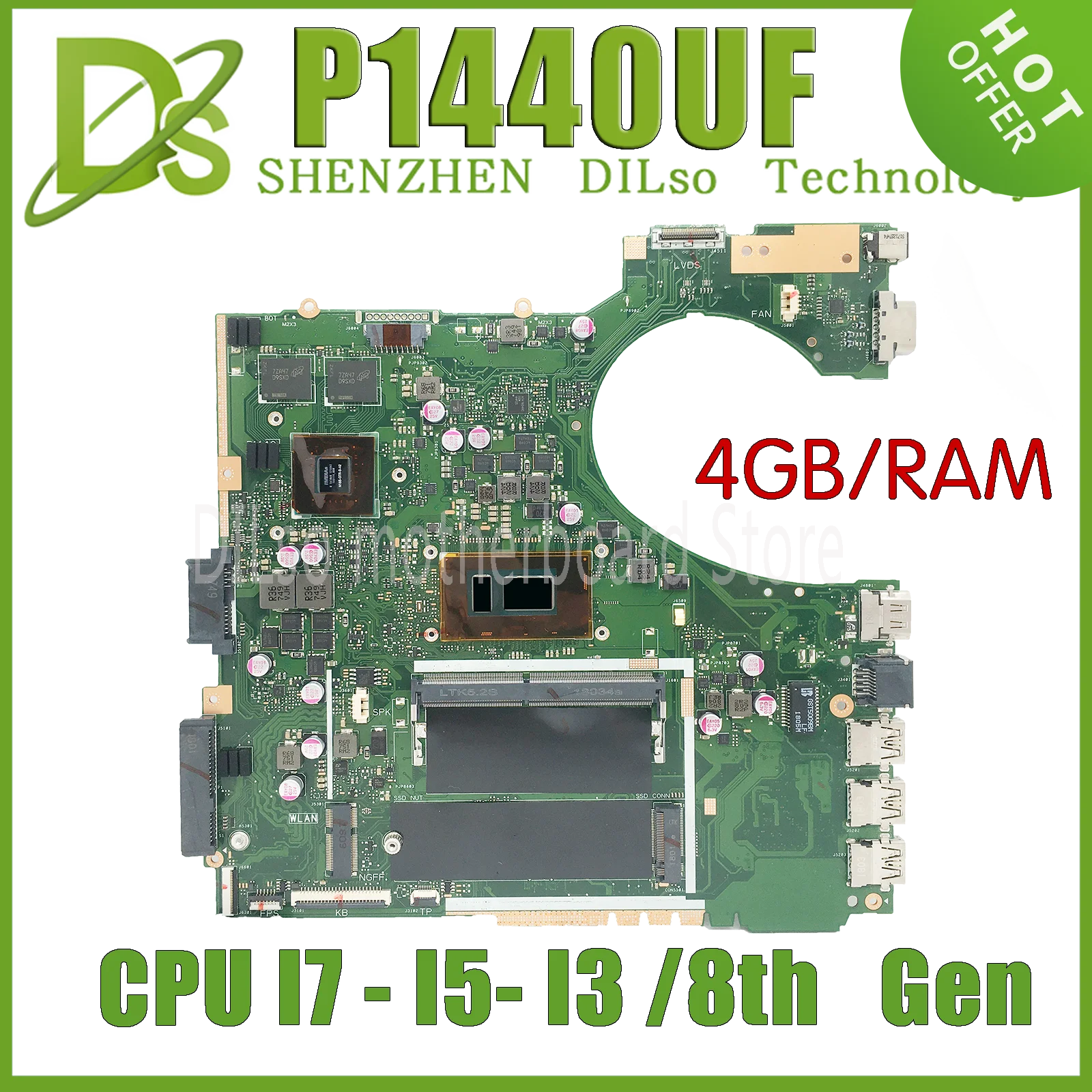 KEFU P1440UF Материнская плата ASUS PRO P1440 P1440U P1440UA P1440UB Материнская плата ноутбука W/ I3-8130 I5-8250 I7-8550U 4GB-RAM 940MX/2G
KEFU P1440UF Материнская плата ASUS PRO P1440 P1440U P1440UA P1440UB Материнская плата ноутбука W/ I3-8130 I5-8250 I7-8550U 4GB-RAM 940MX/2G