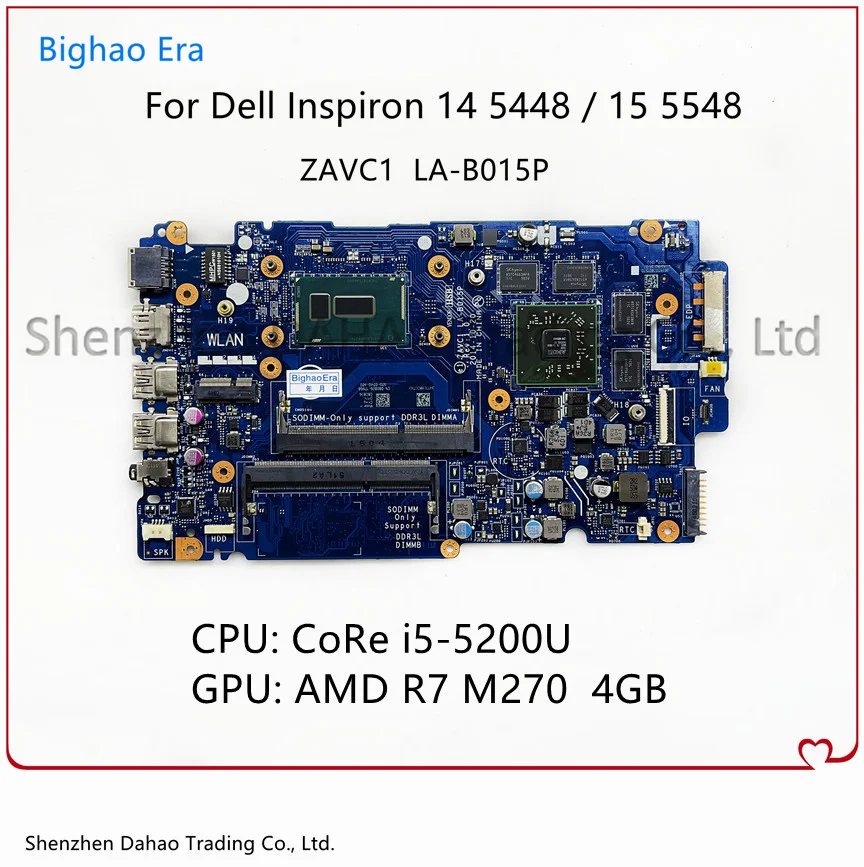 ZAVC1 LA-B015P For Dell Inspiron 14 5448 15 5548 Laptop Motherboard With i5-5200U CPU R7 M270 4G-GPU CN-0808D6 0808D6 100% Work
ZAVC1 LA-B015P For Dell Inspiron 14 5448 15 5548 Laptop Motherboard With i5-5200U CPU R7 M270 4G-GPU CN-0808D6 0808D6 100% Work
