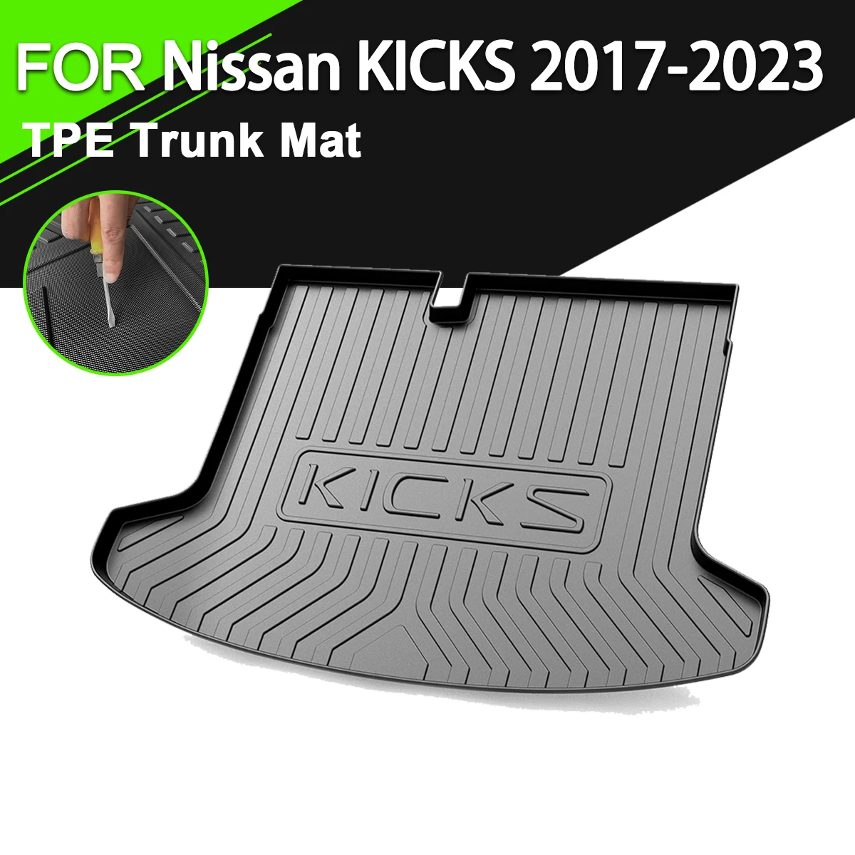Коврик для багажника из ТПЭ Nissan KICKS 2017-2023 автомобильный водонепроницаемый