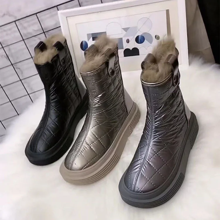 2022 Women Fashion Snowboots Winter Waterproof Umbrella Fabric Height Increasing Warm Plush Zipper Boots Shoes For Woman
2022 Women Fashion Snowboots Winter Waterproof Umbrella Fabric Height Increasing Warm Plush Zipper Boots Shoes For Woman