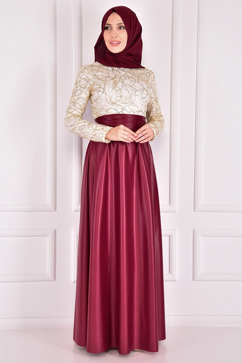 Gold Laseli Dress Dress Mürdüm Elegant Clubbing Long Dress Muslim Fashion Women Full Sleeve Dresses Casual Belted Party ASM1043
Gold Laseli Dress Dress Mürdüm Elegant Clubbing Long Dress Muslim Fashion Women Full Sleeve Dresses Casual Belted Party ASM1043