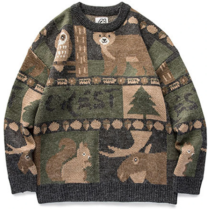 Winter Vintage Sweater Men New Japanese Cute Bear Couples Knitted Sweater Pullover Harajuku Streetwear Men Clothing SP008
Winter Vintage Sweater Men New Japanese Cute Bear Couples Knitted Sweater Pullover Harajuku Streetwear Men Clothing SP008