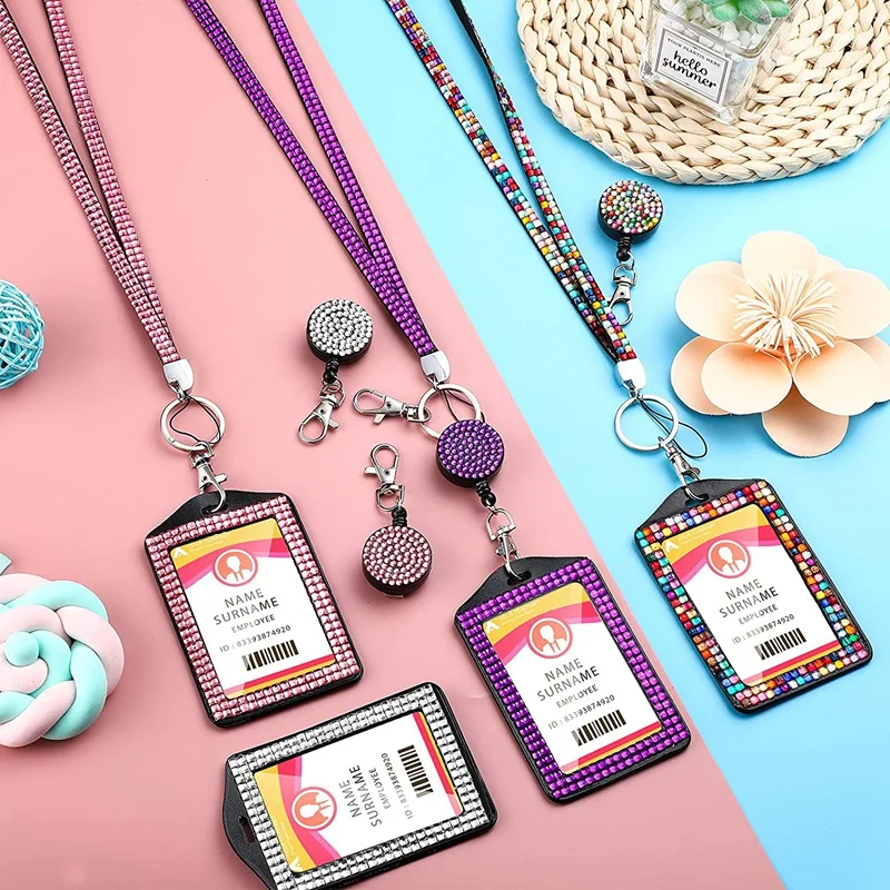 4 Sets Rhinestone Lanyard ID Card Holder Crystal Retractable Badge Reel Rhinestone Neck Lanyard Card Holder
4 Sets Rhinestone Lanyard ID Card Holder Crystal Retractable Badge Reel Rhinestone Neck Lanyard Card Holder