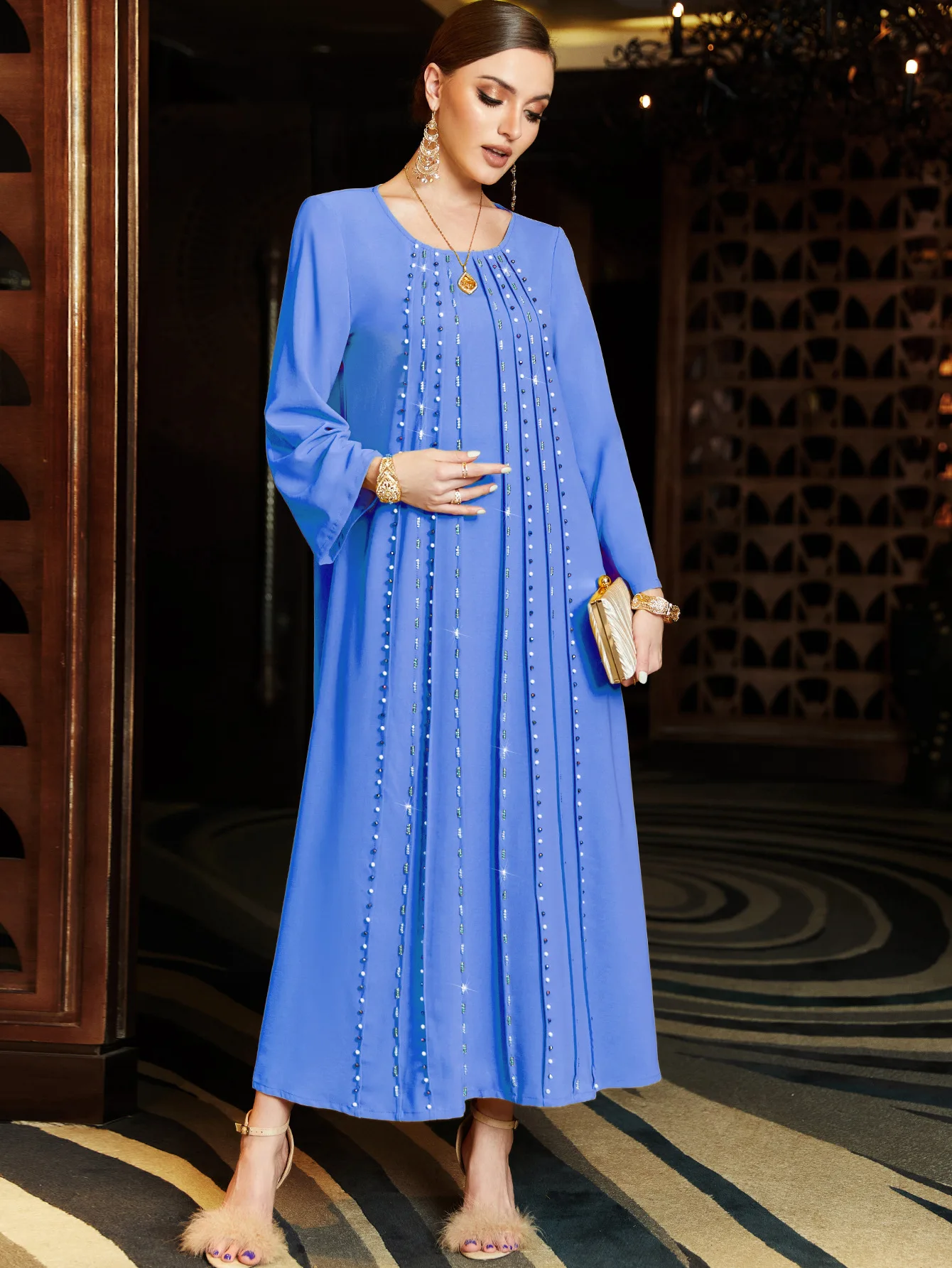 Beading Abaya Dubai Turkish Islamic Arabic Muslim Fashion Long Dress Kaftan Robe Longue Femme Dresses for Women Caftan Marocain
Beading Abaya Dubai Turkish Islamic Arabic Muslim Fashion Long Dress Kaftan Robe Longue Femme Dresses for Women Caftan Marocain