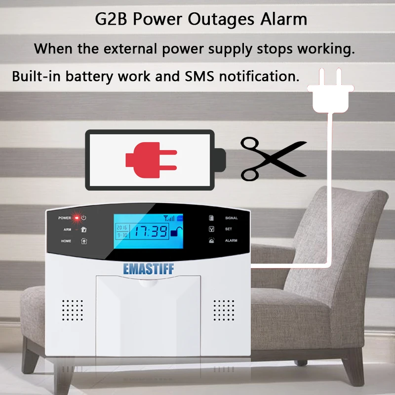 Built-in antenna Door Sensor PIR Motion Detector Wireless LCD GSM SIM card House security Alarm system Smoke Flash Siren
Built-in antenna Door Sensor PIR Motion Detector Wireless LCD GSM SIM card House security Alarm system Smoke Flash Siren