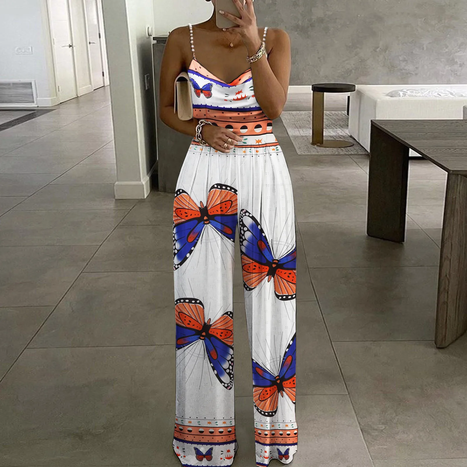 Butterfly Print Womens Jumpsuit Two Pearl Strap Sweetheart Sexy V Neck Harajuku High Waist Tube Jumpsuit Pants Bohemian Summer 4
Butterfly Print Womens Jumpsuit Two Pearl Strap Sweetheart Sexy V Neck Harajuku High Waist Tube Jumpsuit Pants Bohemian Summer 4