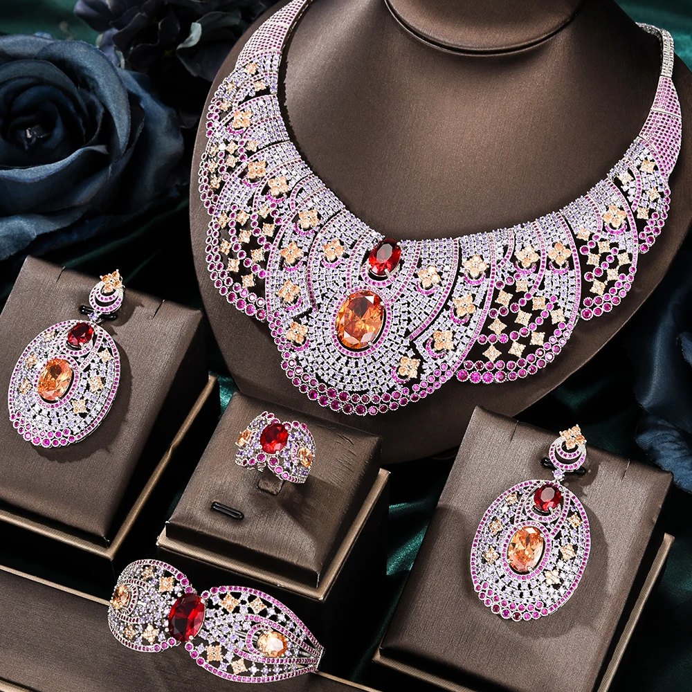 Siscathy 4Pcs MAXI SIZE BIGAfrican Jewelry Sets for Women Wedding Luxury Naija Jewelry Set Cubic Zirconia Dubai Bridal Jewelry
Siscathy 4Pcs MAXI SIZE BIGAfrican Jewelry Sets for Women Wedding Luxury Naija Jewelry Set Cubic Zirconia Dubai Bridal Jewelry