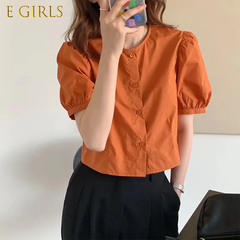 E GIRLS Shirts Women French Style Vintage Chic Puff Sleeve Summer Simple OL Ladies Crop Tops All-match Popular Stylish Female
E GIRLS Shirts Women French Style Vintage Chic Puff Sleeve Summer Simple OL Ladies Crop Tops All-match Popular Stylish Female