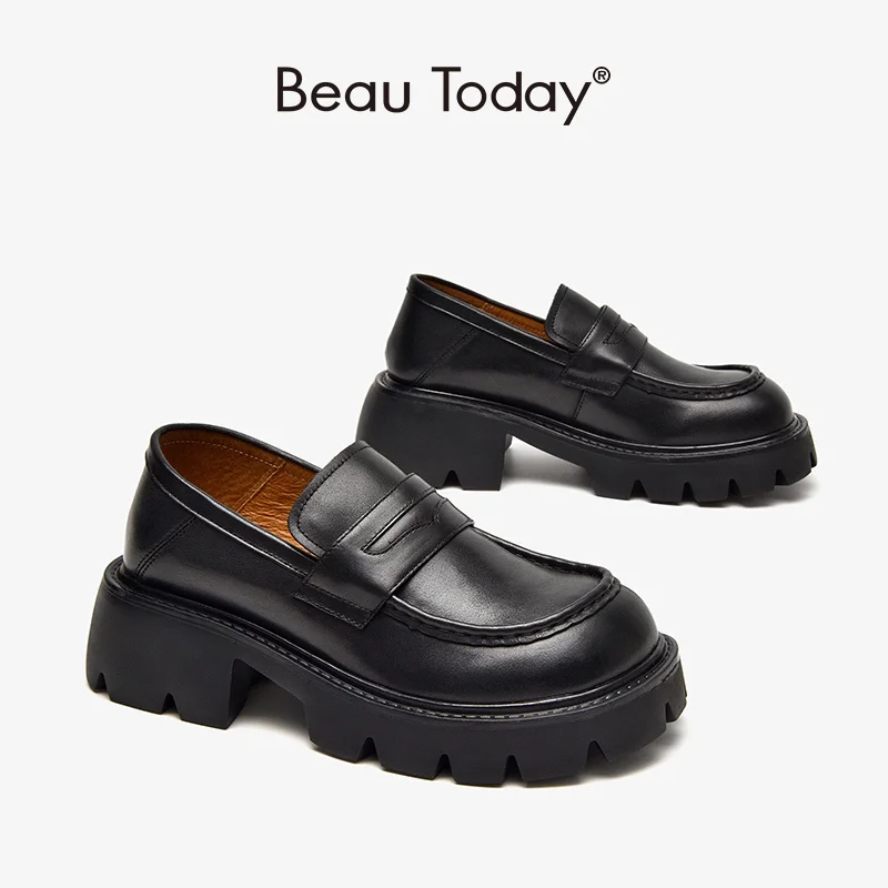 Platform Loafers Women Cow Leather Penny Shoes JK Style Round Toe Step-in Heel Casual Ladies Flats Handmade 27770
Platform Loafers Women Cow Leather Penny Shoes JK Style Round Toe Step-in Heel Casual Ladies Flats Handmade 27770