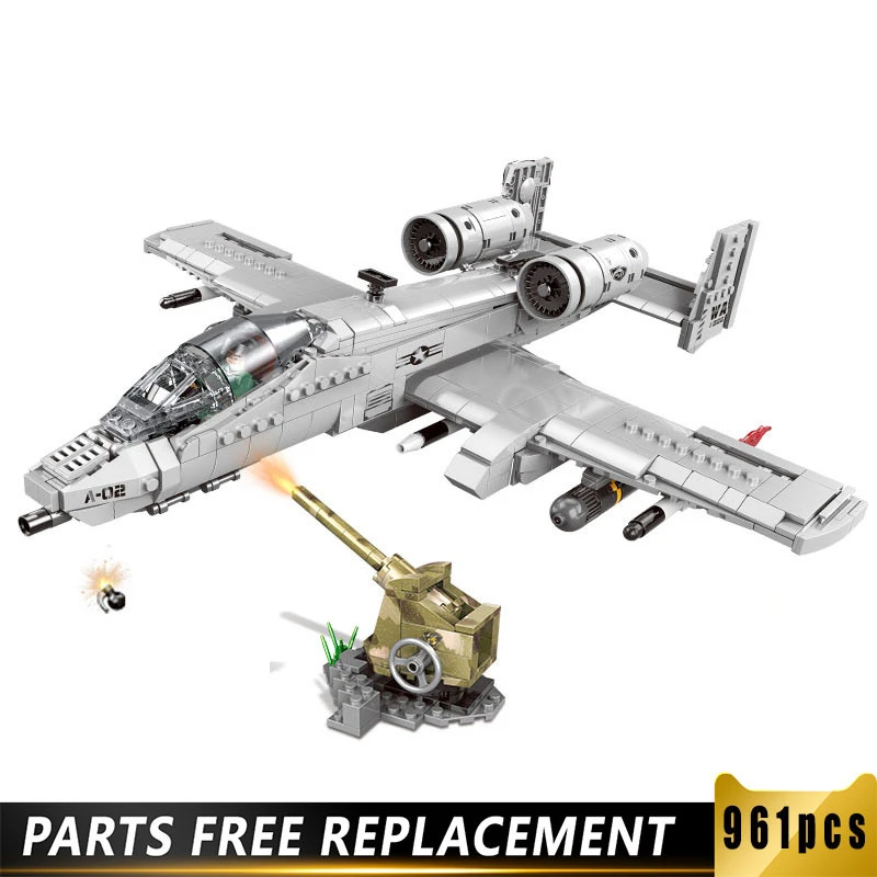 06022 Military Army Series 961PCS The A10 Fighter Set Building Blocks Brick Attacking Plane Model Kit Educational Toys 0837 0858
06022 Military Army Series 961PCS The A10 Fighter Set Building Blocks Brick Attacking Plane Model Kit Educational Toys 0837 0858