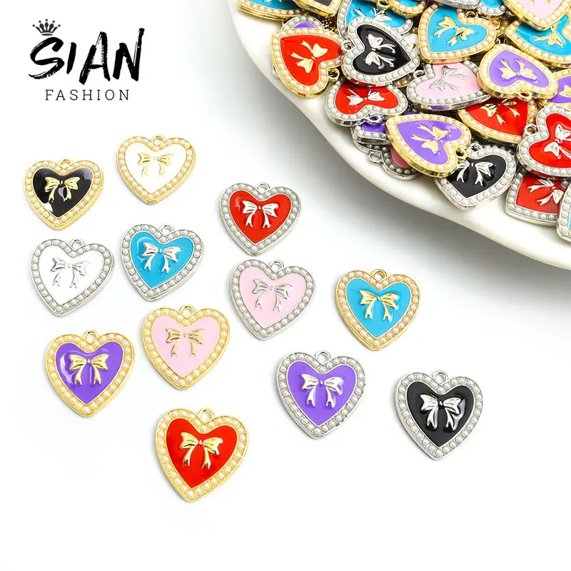 10pcs Enamel Alloy Heart Pendant Charms Imitation Pearl Bow Charms Jewelry Making Findings for Necklace DIY Accessories Craft
10pcs Enamel Alloy Heart Pendant Charms Imitation Pearl Bow Charms Jewelry Making Findings for Necklace DIY Accessories Craft