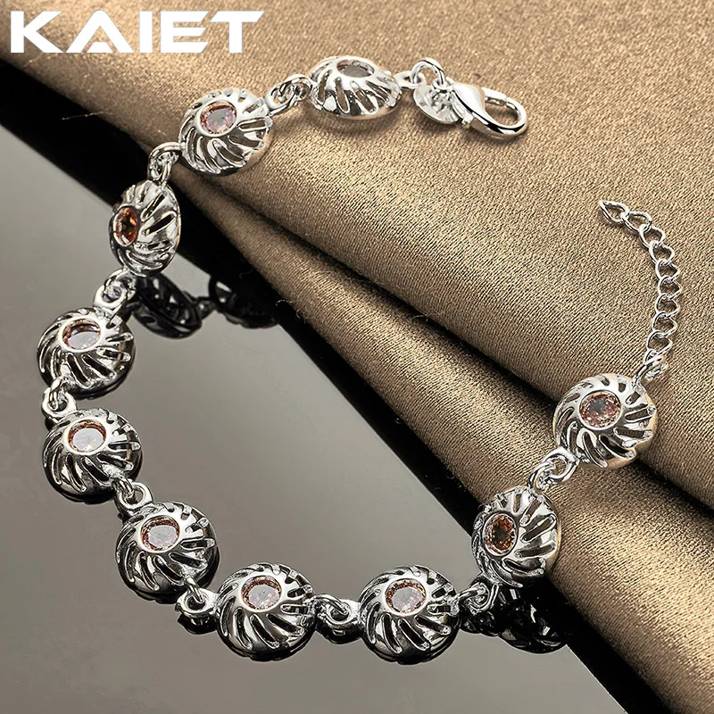 KAIET Fashion Silver Color Round With Crystal Bracelet Wedding Party Charm Accessories Chain For Women Jewelry
KAIET Fashion Silver Color Round With Crystal Bracelet Wedding Party Charm Accessories Chain For Women Jewelry