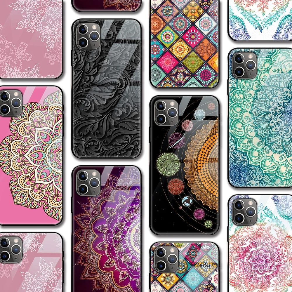 Luxury Mandala Pattern Tempered Glass Phone Case For IPhone 11 13 12 Pro Max Mini XS XR X Plus SE Silicone Case Coque Funda
Luxury Mandala Pattern Tempered Glass Phone Case For IPhone 11 13 12 Pro Max Mini XS XR X Plus SE Silicone Case Coque Funda