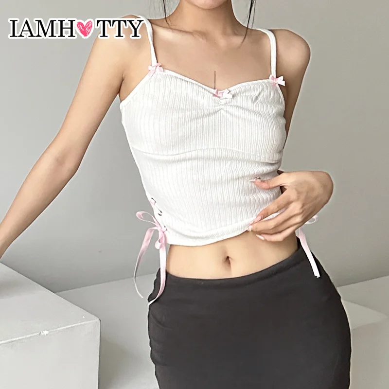 IAMHOTTY Coquette Sweet Pink Ribbons Lace-up Bow Camis Cute Sleeveless Crop Top Soft Aesthetic Casual Tank Tops Korean Corset
IAMHOTTY Coquette Sweet Pink Ribbons Lace-up Bow Camis Cute Sleeveless Crop Top Soft Aesthetic Casual Tank Tops Korean Corset