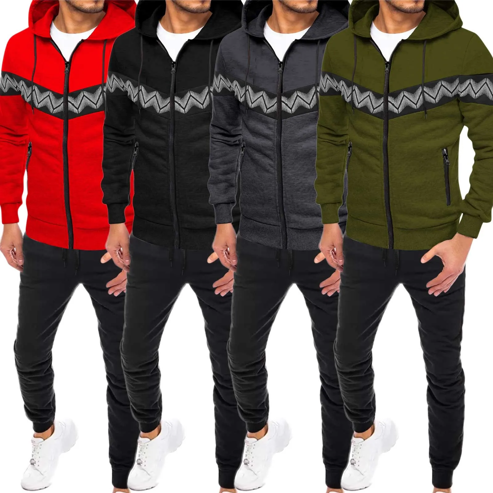 Men's Sets Striped Stitching Zipper Sweatshirt Hooded Jacket Sweater Set men clothing chandals hombre roupas masculinas jogging
Men's Sets Striped Stitching Zipper Sweatshirt Hooded Jacket Sweater Set men clothing chandals hombre roupas masculinas jogging