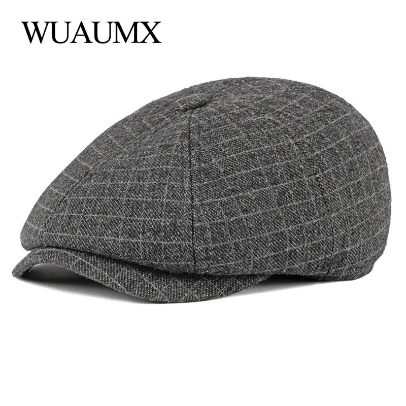 Autumn Winter Newsboy Caps Men Octagonal Hats Painters Hats Plaid Berets Earflaps British Herringbone Flat Caps gavroche
Autumn Winter Newsboy Caps Men Octagonal Hats Painters Hats Plaid Berets Earflaps British Herringbone Flat Caps gavroche