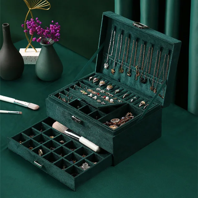 Трехслойная Бархатная Шкатулка Для Украшений, Большой Держатель Для Кулонов И Колец, Органайзер Для Макияжа
Трехслойная Бархатная Шкатулка Для Украшений, Большой Держатель Для Кулонов И Колец, Органайзер Для Макияжа