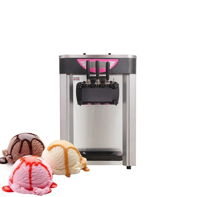 

Коммерческая электрическая настольная машина для мороженого из нержавеющей стали, автоматическая машина для приготовления мягкого мороже...