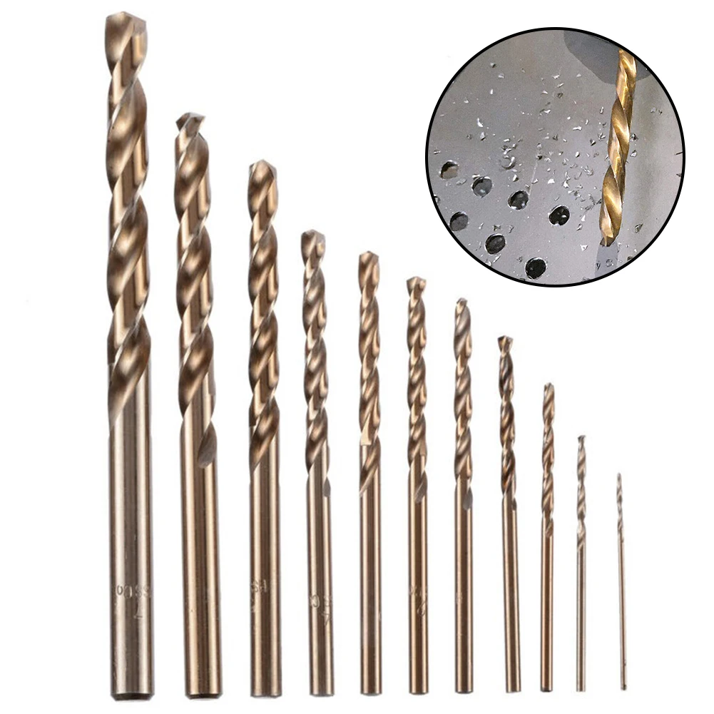HSS M35 Cobalt Round Shank Drill Bit Set for Stainless Steel Drilling 11 Pieces with 135 Degree Split Point Tip
HSS M35 Cobalt Round Shank Drill Bit Set for Stainless Steel Drilling 11 Pieces with 135 Degree Split Point Tip