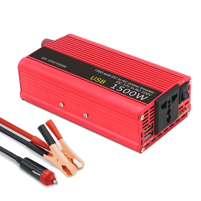 1500W DC 12V To AC 220V Portable Car Power Inverter Charger Converter Adapter Universal Socket Auto Accessories
1500W DC 12V To AC 220V Portable Car Power Inverter Charger Converter Adapter Universal Socket Auto Accessories