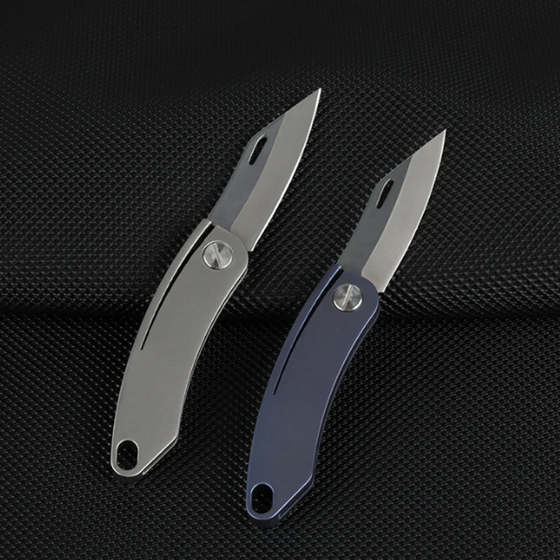 

1pcs Pure Titanium Mini Knife Sharp Demolition Express Knives Keychain Pendant Letter Opener Unboxing Knife Portable EDC Tool