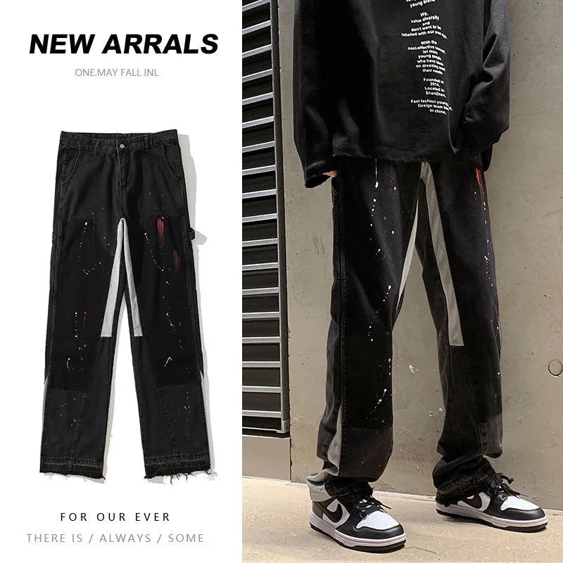 Privathinker Patchwork Black Mens Jeans Straight Wide Leg Pants High Street Harajuku Denim Pants Color Contrast Male Trousers
Privathinker Patchwork Black Mens Jeans Straight Wide Leg Pants High Street Harajuku Denim Pants Color Contrast Male Trousers