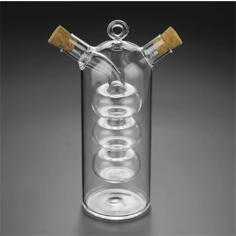 

2-in-1 Double Layer Bottle Sauce Oil Vinegar Glass Bottle Condiment Seasoning Sealed Kitchen Storage Bottles Jars Kitchen Tools