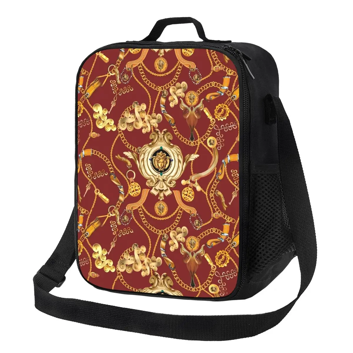 Gold Chain Print Lunch Bag Baroque Design Aesthetic Lunch Box For Women Beach Convenient Cooler Bag Print Tote Food Bags
Gold Chain Print Lunch Bag Baroque Design Aesthetic Lunch Box For Women Beach Convenient Cooler Bag Print Tote Food Bags