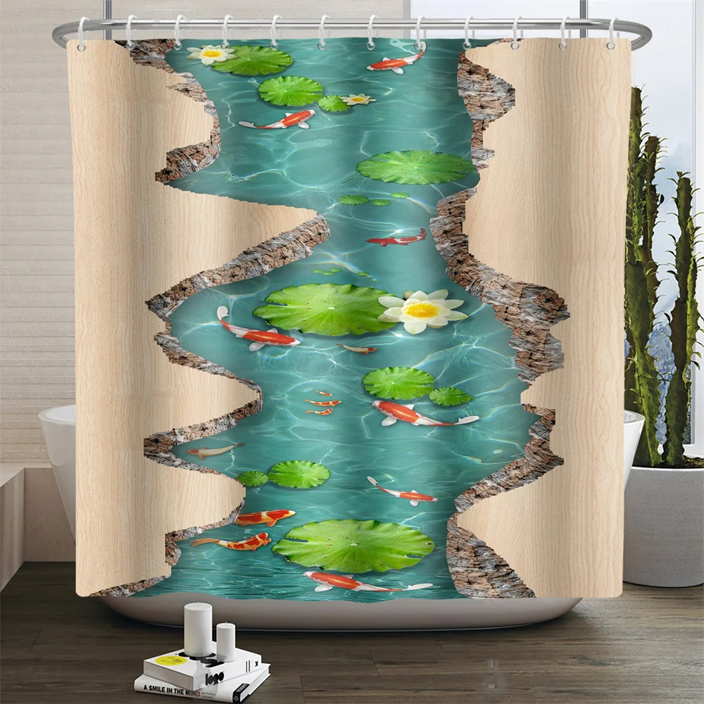 Водонепроницаемая шторка для душа Lotus Fish, декоративная фотошторка с крючками, из полиэстера, для ванной, домашний декор
Водонепроницаемая шторка для душа Lotus Fish, декоративная фотошторка с крючками, из полиэстера, для ванной, домашний декор