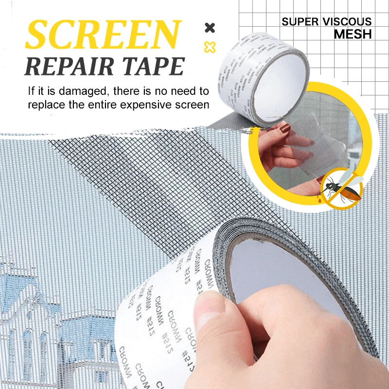Window Screen Repair Tape Self-adhesive Net Door Fix Patch Anti-Insect Mosquito Mesh Broken Holes Repair 5x200cm
Window Screen Repair Tape Self-adhesive Net Door Fix Patch Anti-Insect Mosquito Mesh Broken Holes Repair 5x200cm