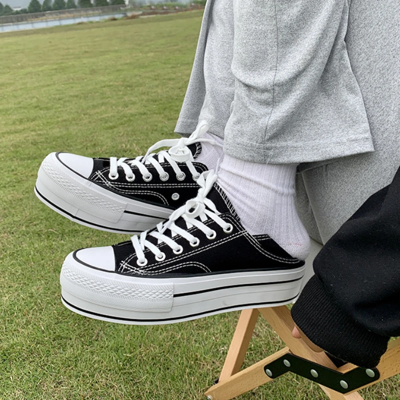 2022 Fashion Women Canvas Shoes Trend Platform Shoes New Comfortable Bottom Vulcanized Shoes Dual Purpose Slipper Canvas Shoes
2022 Fashion Women Canvas Shoes Trend Platform Shoes New Comfortable Bottom Vulcanized Shoes Dual Purpose Slipper Canvas Shoes