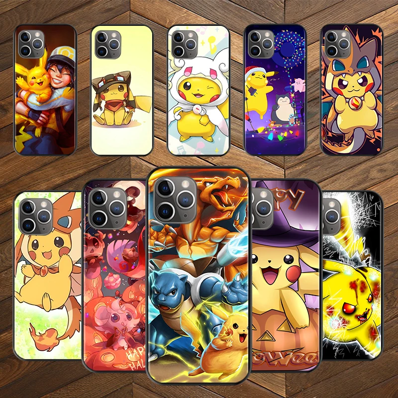 Cute Pokemon Pikachu For iPhone 12 Pro Max Mini 11 Pro XS Max X XR 6S 6 7 8 Plus 5S Soft Black Phone Case 
Cute Pokemon Pikachu For iPhone 12 Pro Max Mini 11 Pro XS Max X XR 6S 6 7 8 Plus 5S Soft Black Phone Case