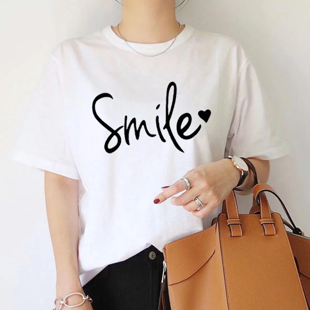 Harajuku Summer street leisure couple Smile Simple artistic style of letters shirt men/women High quality loose cotton T-shirt
Harajuku Summer street leisure couple Smile Simple artistic style of letters shirt men/women High quality loose cotton T-shirt