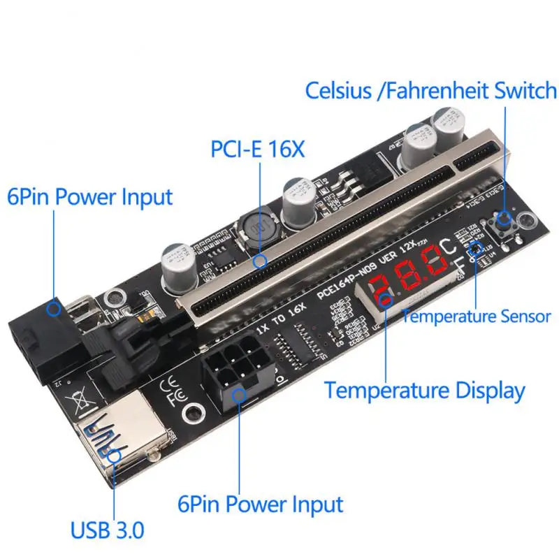 Dedicated For Mining Riser Adds The Temperature Sensor Safe And More Stable Adapter Stability Board Extension Cable Mining Riser
Dedicated For Mining Riser Adds The Temperature Sensor Safe And More Stable Adapter Stability Board Extension Cable Mining Riser