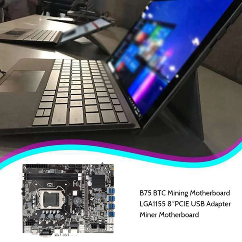 B75 8USB ETH Mining Motherboard+G550 CPU+4Pin To 6Pin Cable+SATA Cable+Switch Cable+Baffle+Thermal Grease For BTC Miner
B75 8USB ETH Mining Motherboard+G550 CPU+4Pin To 6Pin Cable+SATA Cable+Switch Cable+Baffle+Thermal Grease For BTC Miner