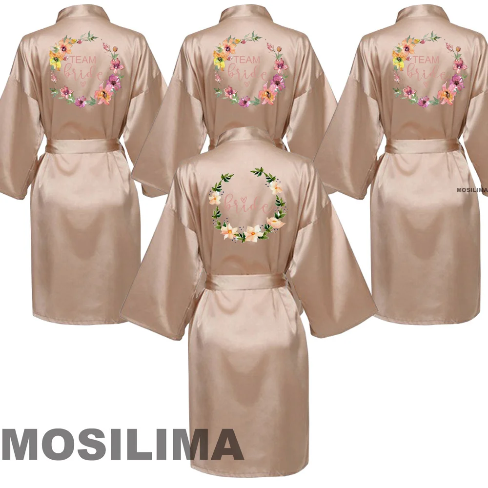 Wedding Party Team Bride Robe Kimono Satin Pajamas Bridesmaid Bathrobe Women's Nightgowns and Robes
Wedding Party Team Bride Robe Kimono Satin Pajamas Bridesmaid Bathrobe Women's Nightgowns and Robes